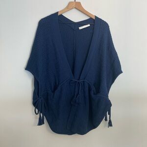 Trina Turk BasketWeave & CableKnit Poncho Sweater